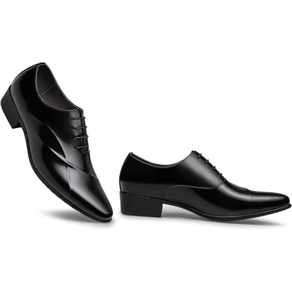 ZRO Mens Lace Up Formal Modern Oxford Dress ShoesBlack
