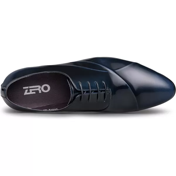ZRO Mens Lace Up Formal Modern Oxford Dress ShoesBlue