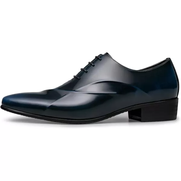 ZRO Mens Lace Up Formal Modern Oxford Dress ShoesBlue