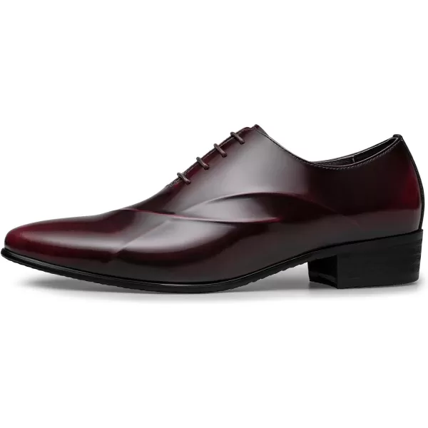 ZRO Mens Lace Up Formal Modern Oxford Dress ShoesWine