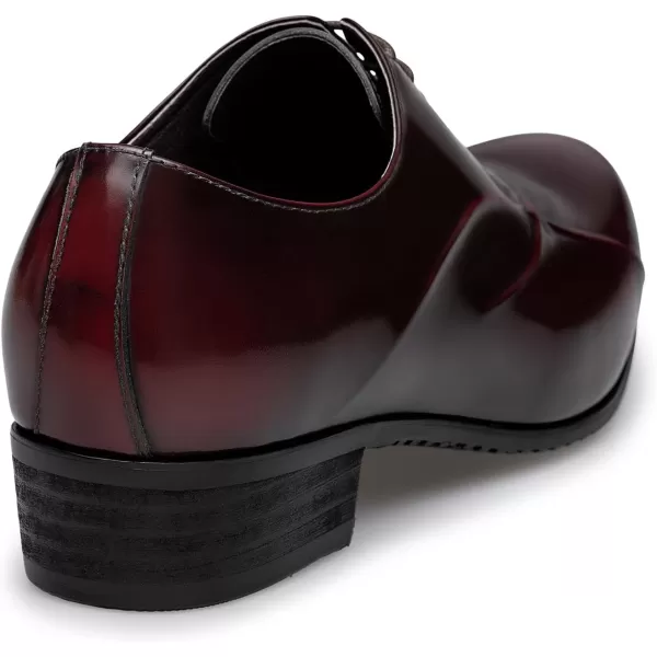 ZRO Mens Lace Up Formal Modern Oxford Dress ShoesWine
