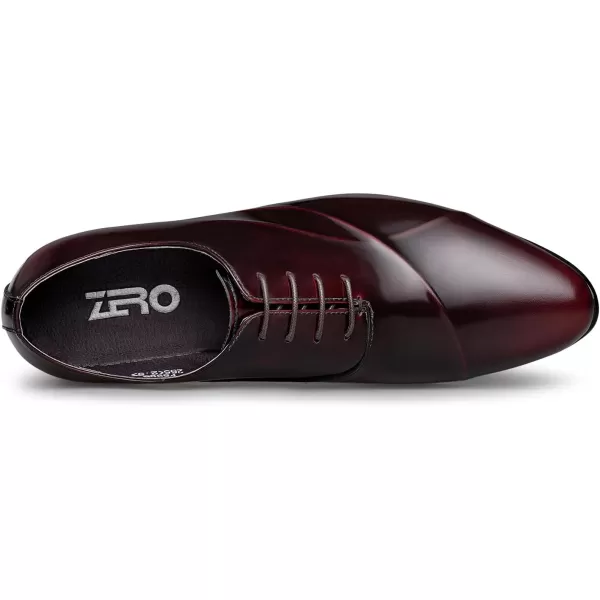 ZRO Mens Lace Up Formal Modern Oxford Dress ShoesWine