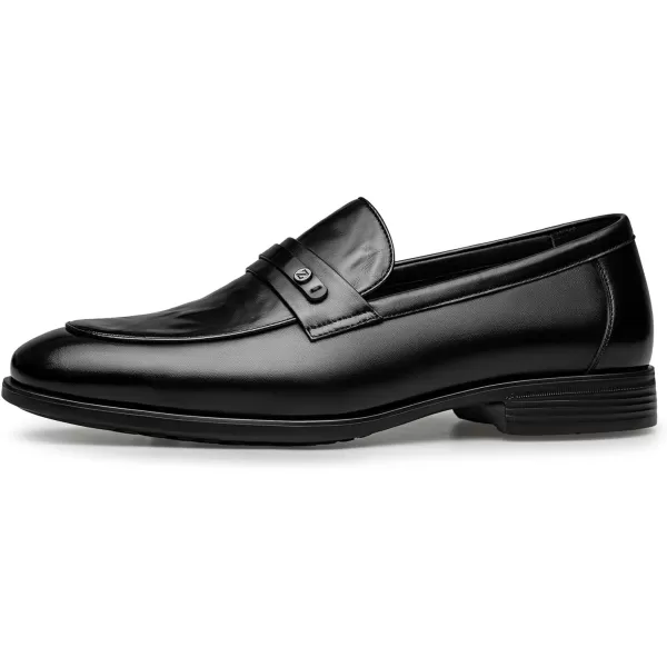 ZRO Mens Penny Loafers Dress Leather Shoes for Men DF1816 24 SpringBlack