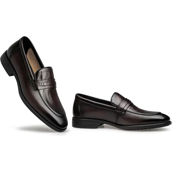 ZRO Mens Penny Loafers Dress Leather Shoes for Men DF1816 24 SpringBrown