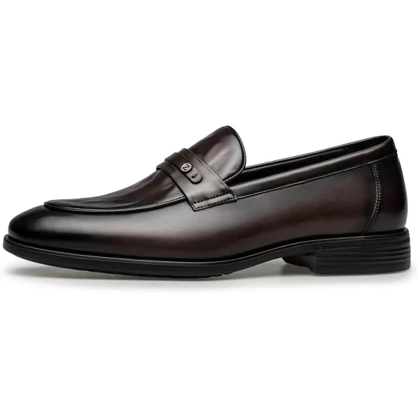 ZRO Mens Penny Loafers Dress Leather Shoes for Men DF1816 24 SpringBrown
