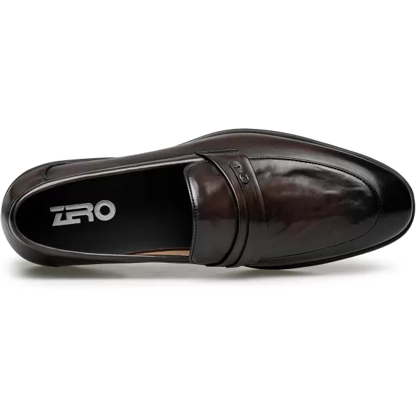 ZRO Mens Penny Loafers Dress Leather Shoes for Men DF1816 24 SpringBrown