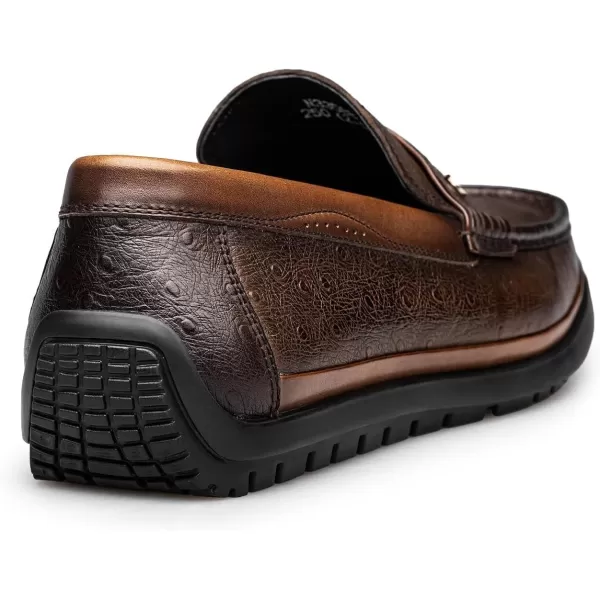 ZRO Mens Penny Loafers  Embossed Leather Soft and Lightweight N33588 23 WinterBrown