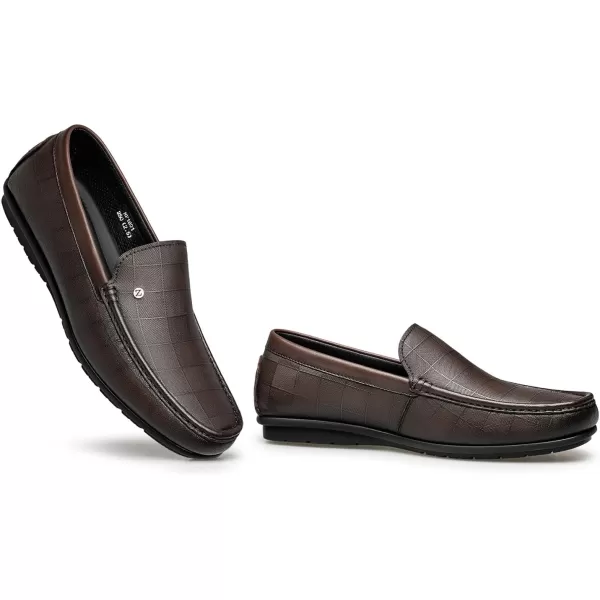 ZRO Mens driving loafers wide comfort leather shoes for men NF1801 24 SpringBrown