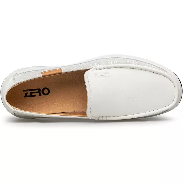 ZRO Mens driving shoes loafers leather slip on shoes for men RF1812 24 SpringWhite