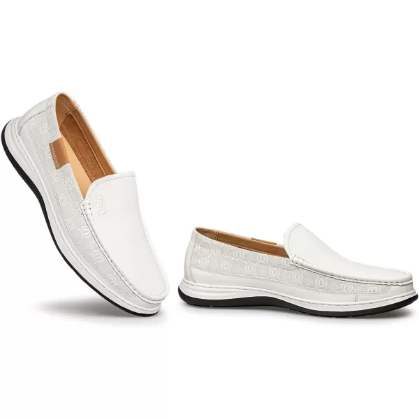 ZRO Mens driving shoes loafers leather slip on shoes for men RF1812 24 SpringWhite