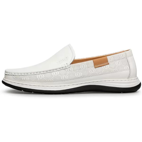 ZRO Mens driving shoes loafers leather slip on shoes for men RF1812 24 SpringWhite