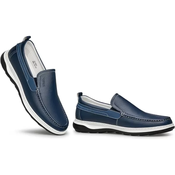ZRO Mens loafers ampamp slipons wide driving leather shoes for men RF1807 24 SpringBlue