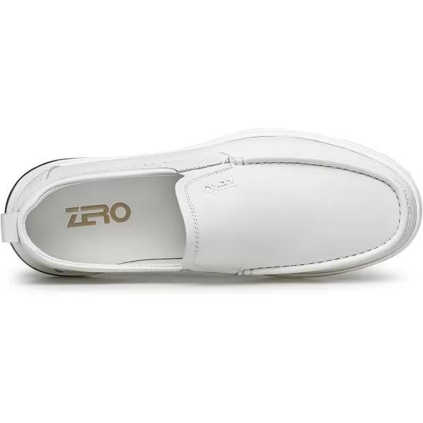ZRO Mens loafers ampamp slipons wide driving leather shoes for men RF1807 24 SpringWhite