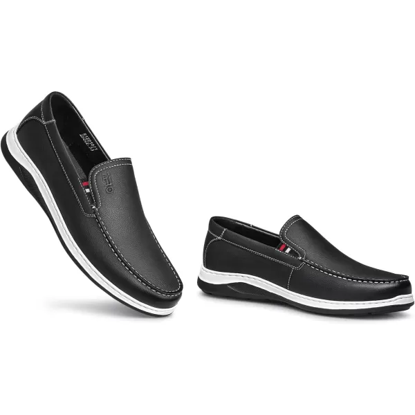 ZRO Mens loafers ampamp slipons wide width driving shoes for men leather 22 modelBlack
