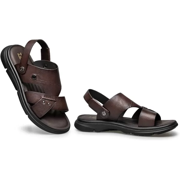 ZRO Mens outdoor sandals Anti slip thick bottom water leather shoes for men R2320123 SpringBrown