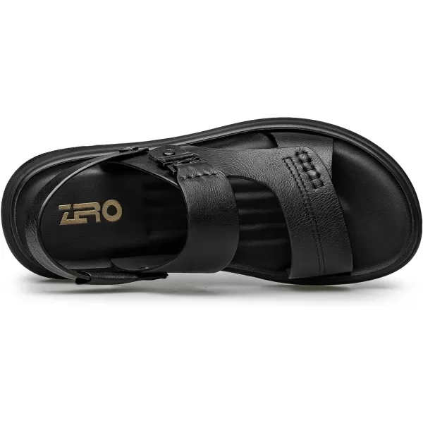 ZRO Mens outdoor sandals beach water sandals leather shoes for men R2320023 SpringBlack