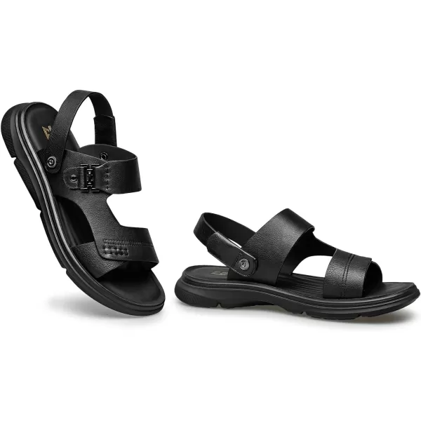 ZRO Mens outdoor sandals beach water sandals leather shoes for men R2320023 SpringBlack