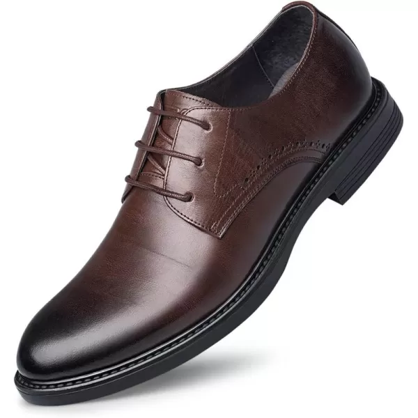 Mens Dress Shoes Leather Comfort Black Oxford Tuxedo Shoes for Men 22 ModelBrown