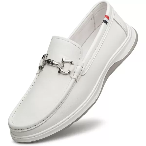 Mens loafers ampamp slipons simple design fashion horesbit loafer shoes for men R1312623 SpringWhite