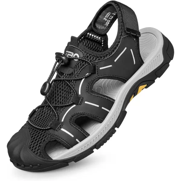 Mens sandals leather for casual steel toe shoes for men 22 modelBlack