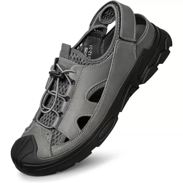 ZRO Mens Athletic Outdoor Sandals simple leather sandals for men R1318923 SpringGrey