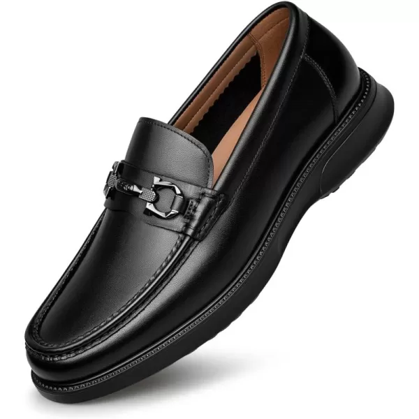 ZRO Mens Horsebit Loafers Comfort Wide Soft Leather Shoes for Men XDF1873 24 SpringBlack