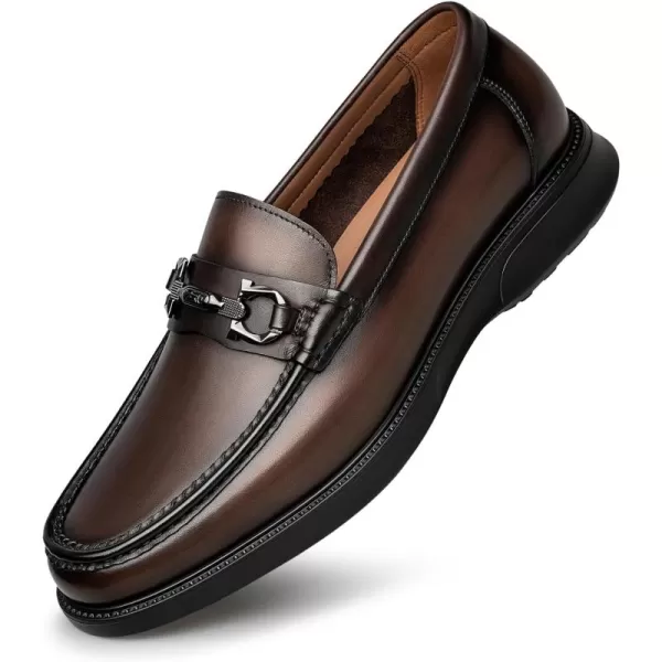 ZRO Mens Horsebit Loafers Comfort Wide Soft Leather Shoes for Men XDF1873 24 SpringBrown