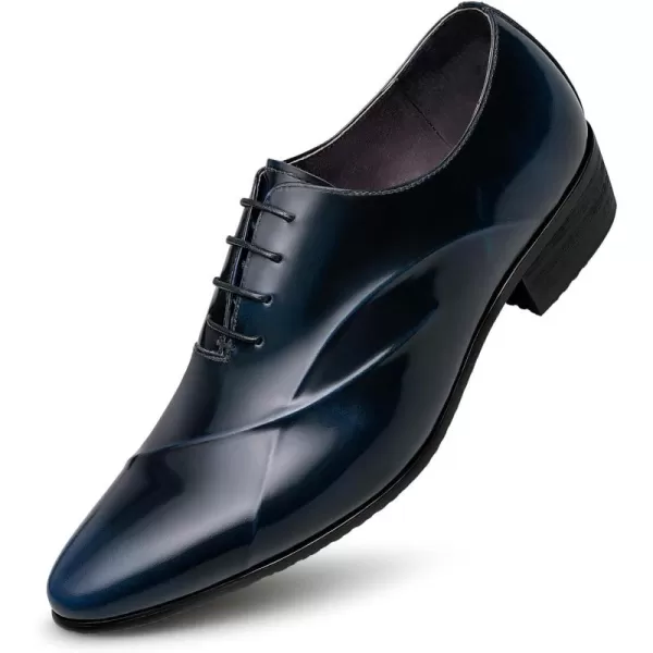 ZRO Mens Lace Up Formal Modern Oxford Dress ShoesBlue