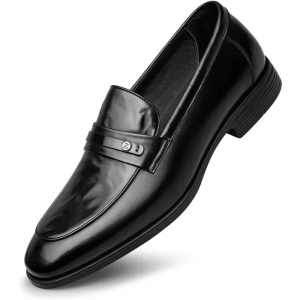 ZRO Mens Penny Loafers Dress Leather Shoes for Men DF1816 24 SpringBlack