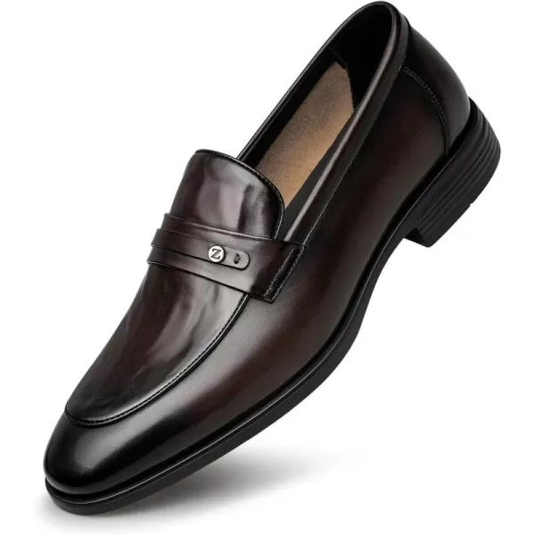 ZRO Mens Penny Loafers Dress Leather Shoes for Men DF1816 24 SpringBrown