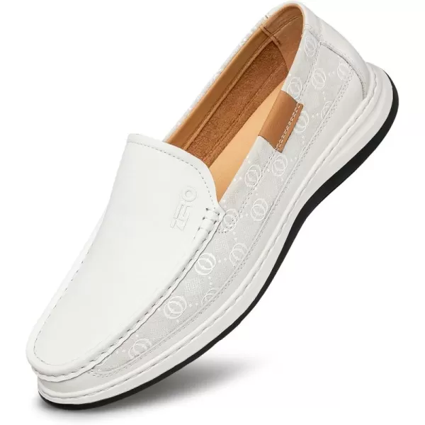 ZRO Mens driving shoes loafers leather slip on shoes for men RF1812 24 SpringWhite