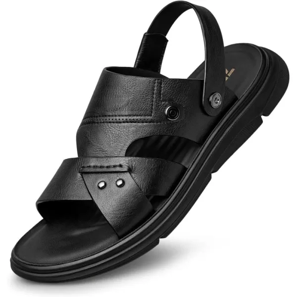 ZRO Mens outdoor sandals Anti slip thick bottom water leather shoes for men R2320123 SpringBlack