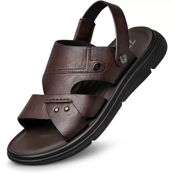 ZRO Mens outdoor sandals Anti slip thick bottom water leather shoes for men R2320123 SpringBrown