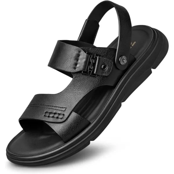 ZRO Mens outdoor sandals beach water sandals leather shoes for men R2320023 SpringBlack