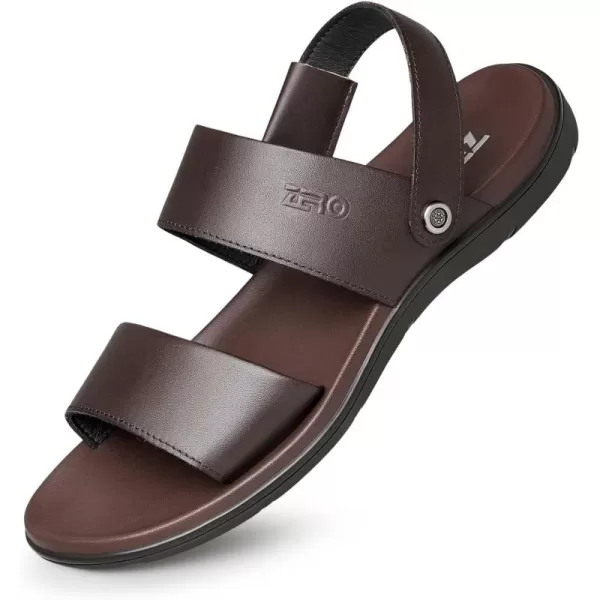 ZRO Mens sandals leather fishermen for outdoor 22 modelBrown