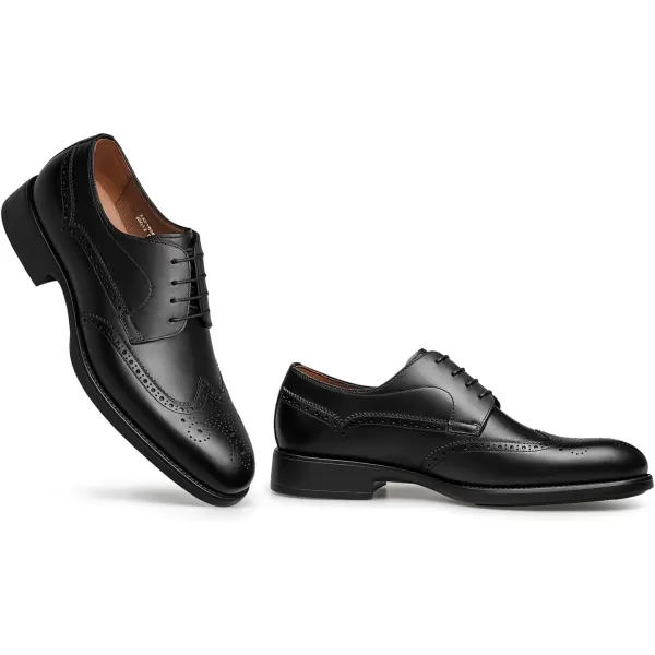 Mens Derby Dress Shoes Brogue Carved Leather Oxford Formal Shoes for Men XAF1836 24 SpringBlack