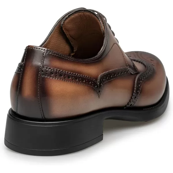 Mens Derby Dress Shoes Brogue Carved Leather Oxford Formal Shoes for Men XAF1836 24 SpringBrown