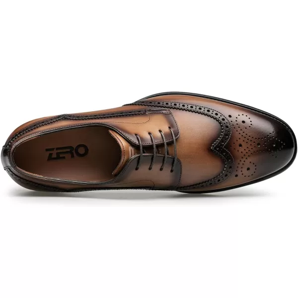 Mens Derby Dress Shoes Brogue Carved Leather Oxford Formal Shoes for Men XAF1836 24 SpringBrown