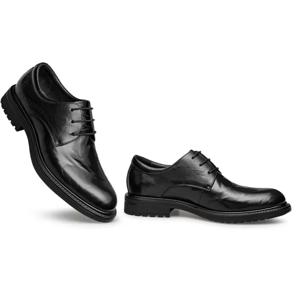 Mens Derby Shoes  Fashionable Genuine Leather Roomy Fit B33510 23 WinterBlack