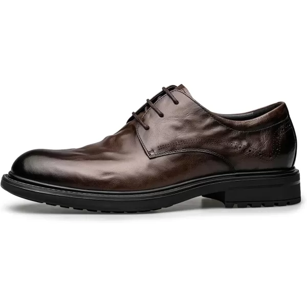 Mens Derby Shoes  Fashionable Genuine Leather Roomy Fit B33510 23 WinterBrown