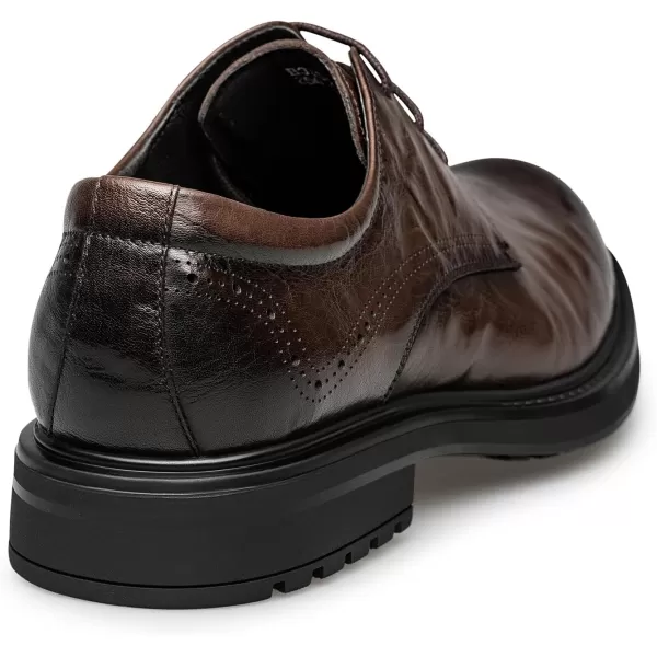 Mens Derby Shoes  Fashionable Genuine Leather Roomy Fit B33510 23 WinterBrown