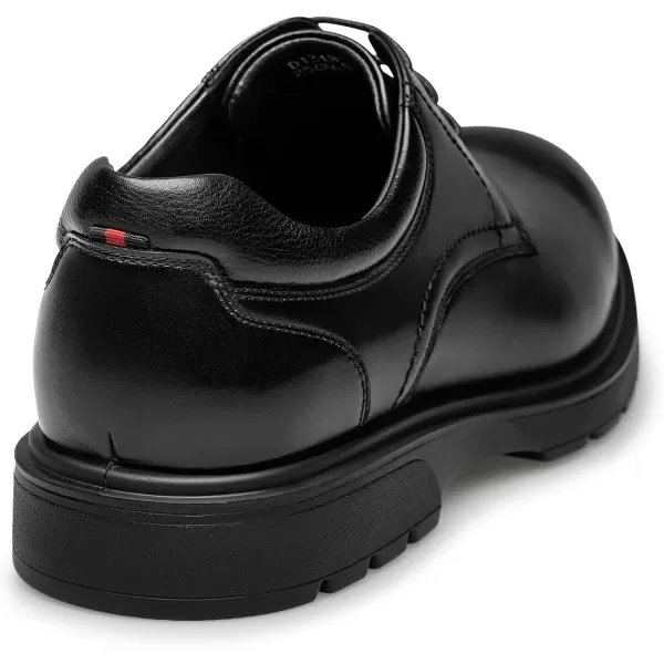 Mens Derby Shoes Plain Toe Thick Bottom Oxford Dress Shoes for Men D1318323 SpringBlack