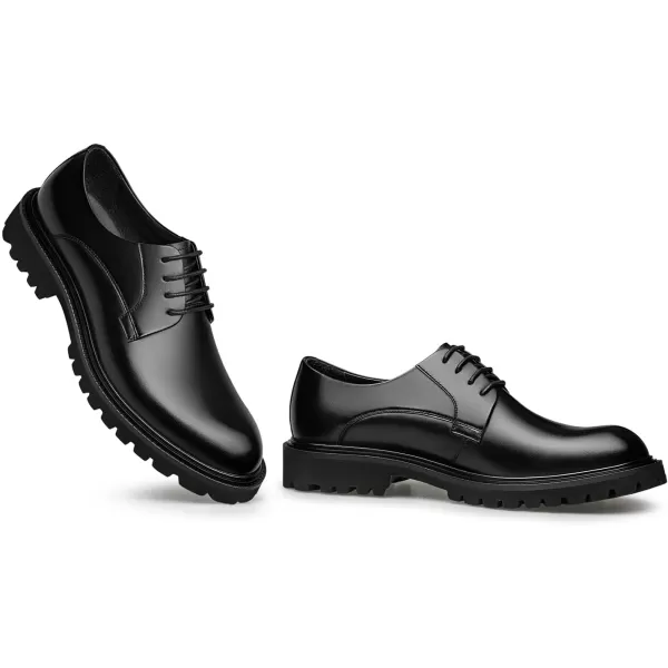 Mens Dress Shoes with Thick Rubber Sole and Laceup Closure B33001 23 WinterBlack