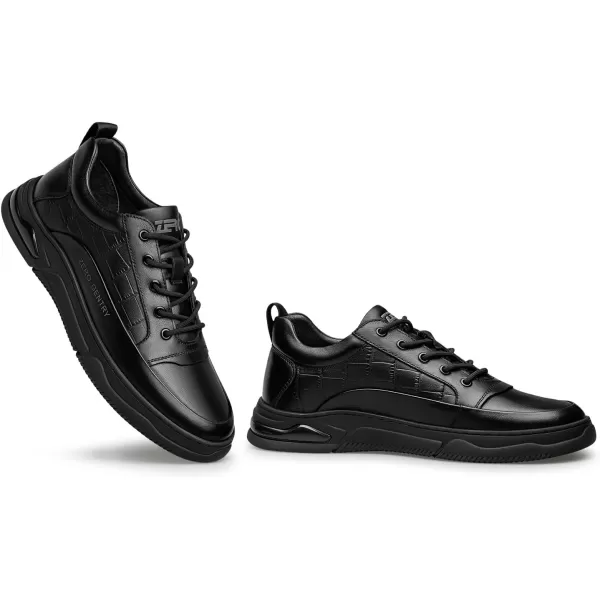 Mens Sneakers  Laceup Thick Sole Nonslip Rubber Outsole Genuine Leather S33666 23 WinterBlack