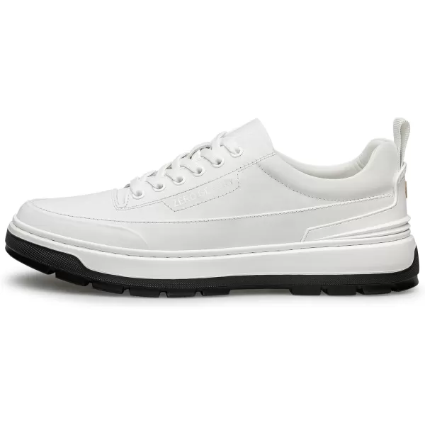 Mens Sneakers  Thick Rubber Sole Genuine Leather Upper Laceup Design S33555 23 WinterWhite