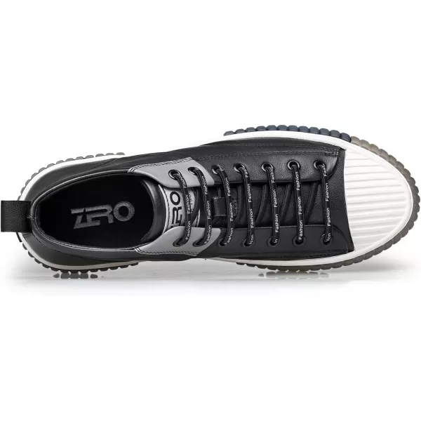 ZRO Mens High Top SneakersLeather Breathable Casual Shoes for MenS05806Black