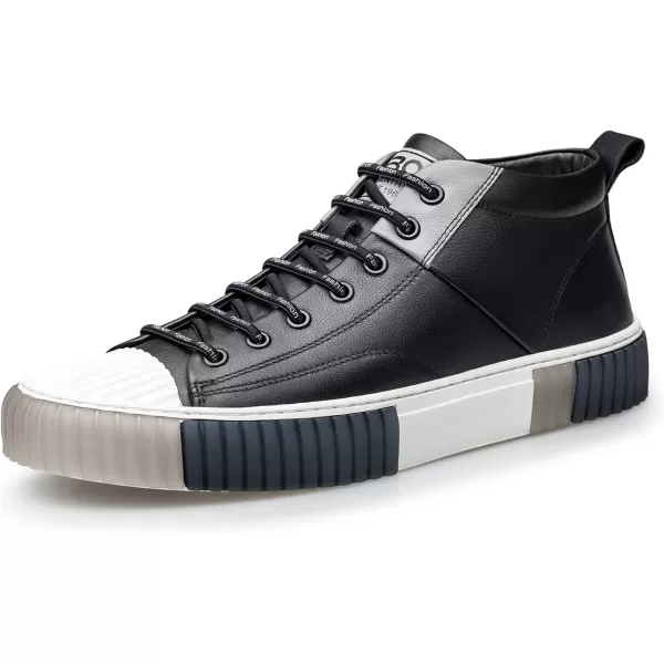 ZRO Mens High Top SneakersLeather Breathable Casual Shoes for MenS05806Black