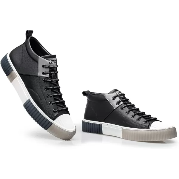 ZRO Mens High Top SneakersLeather Breathable Casual Shoes for MenS05806Black