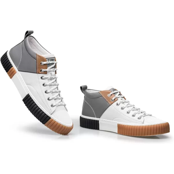 ZRO Mens High Top SneakersLeather Breathable Casual Shoes for MenS05806Grey