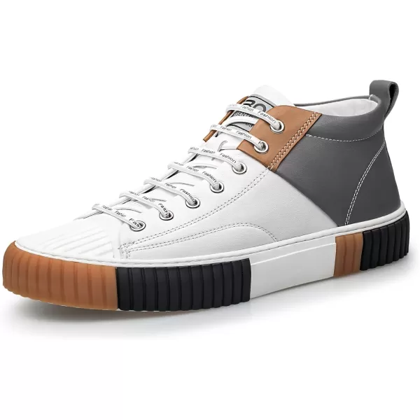 ZRO Mens High Top SneakersLeather Breathable Casual Shoes for MenS05806Grey